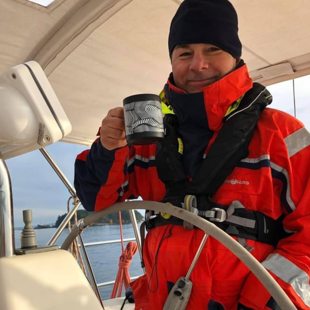 Good mornings start with coffee, a smile and a great day on the water ahead.